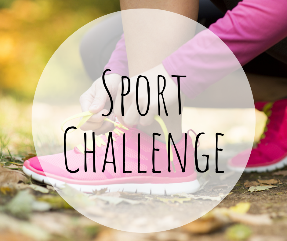 Bild mit Sportschuhen und Text Sport Challenge